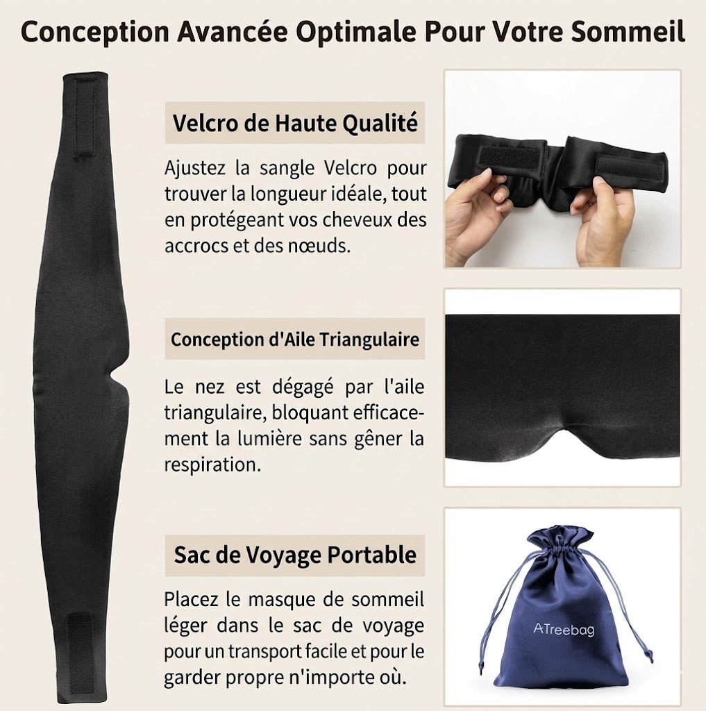 Masque de nuit Lunara soie de mûrier — emballage et accessoires de rangement
