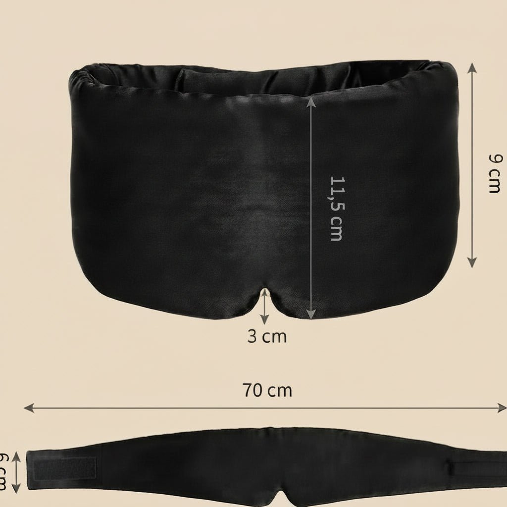 Masque de sommeil Lunara soie de mûrier — vue de profil élastique ajustable