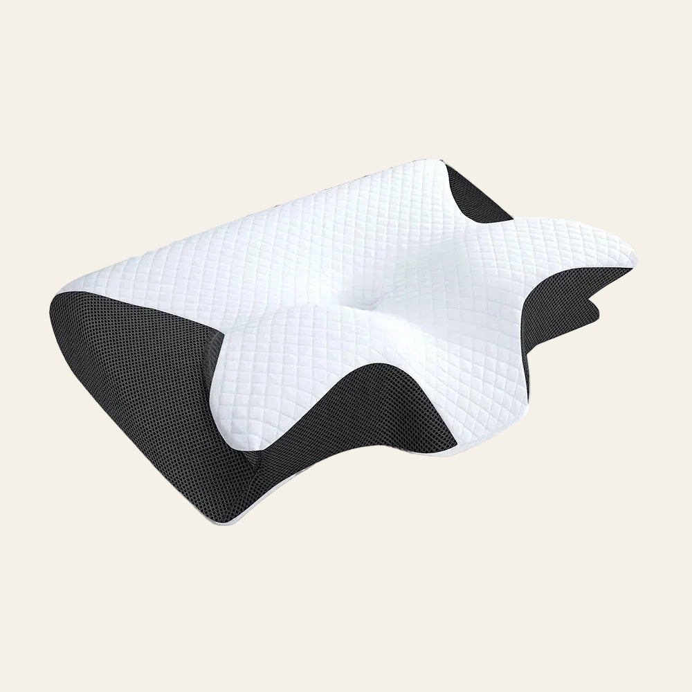 Oreiller cervical Lunara forme ergonomique — soutien cervical dos et côté nuit complète