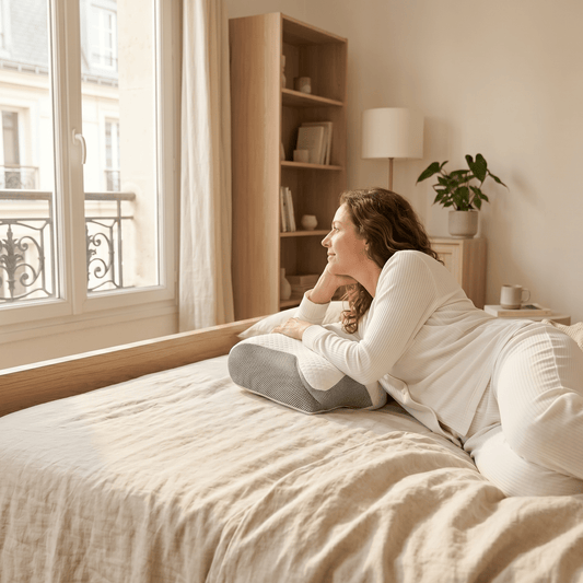 Oreiller cervical ergonomique Lunara mémoire de forme — double courbure toutes positions